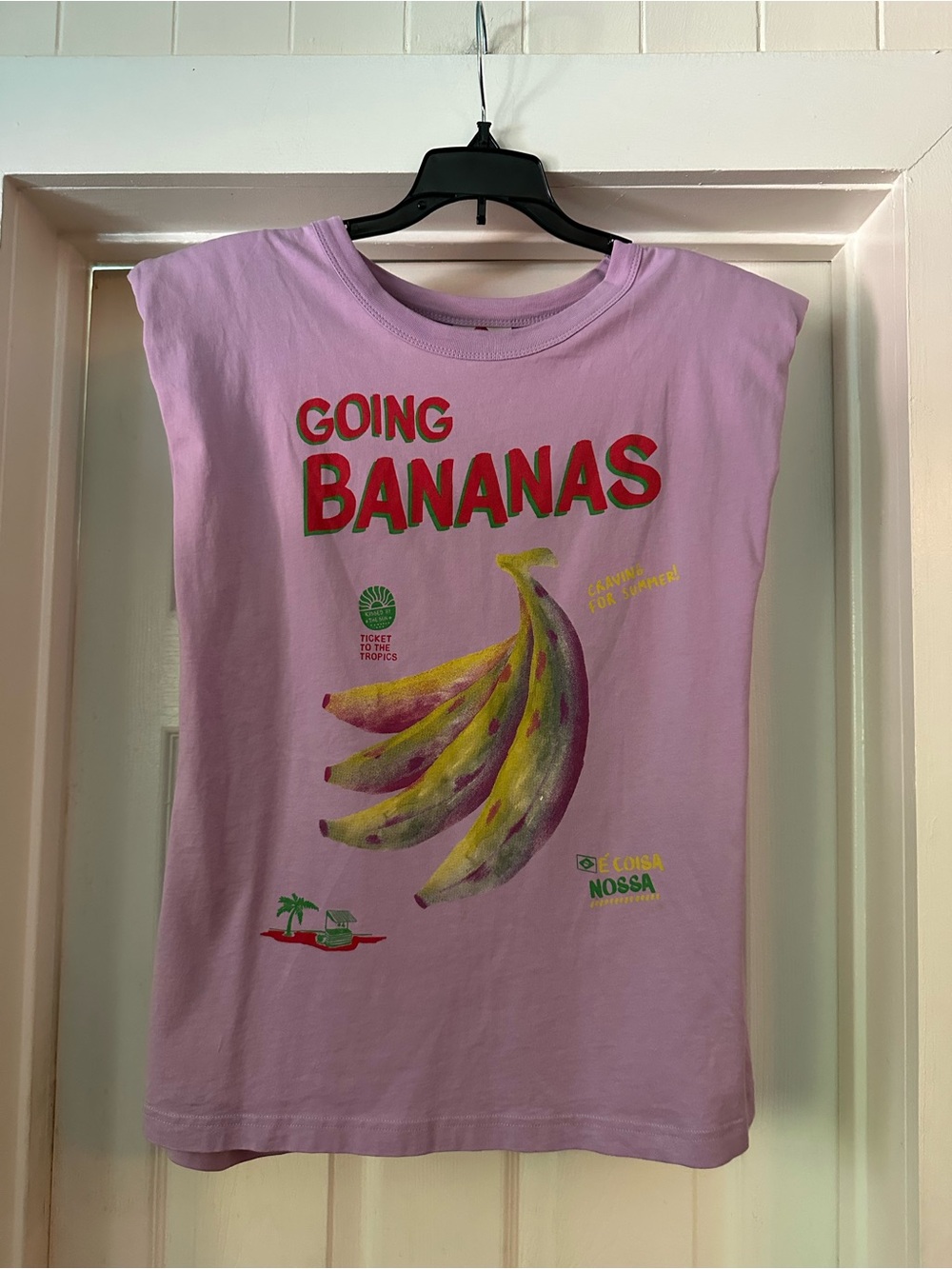 FARM Rio Lavender 'Going Bananas' Short Sleeve Graphic Tee